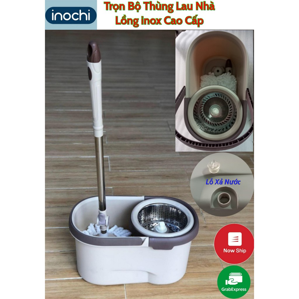 Trọn bộ thùng lau nhà 360 độ cao cấp inochi