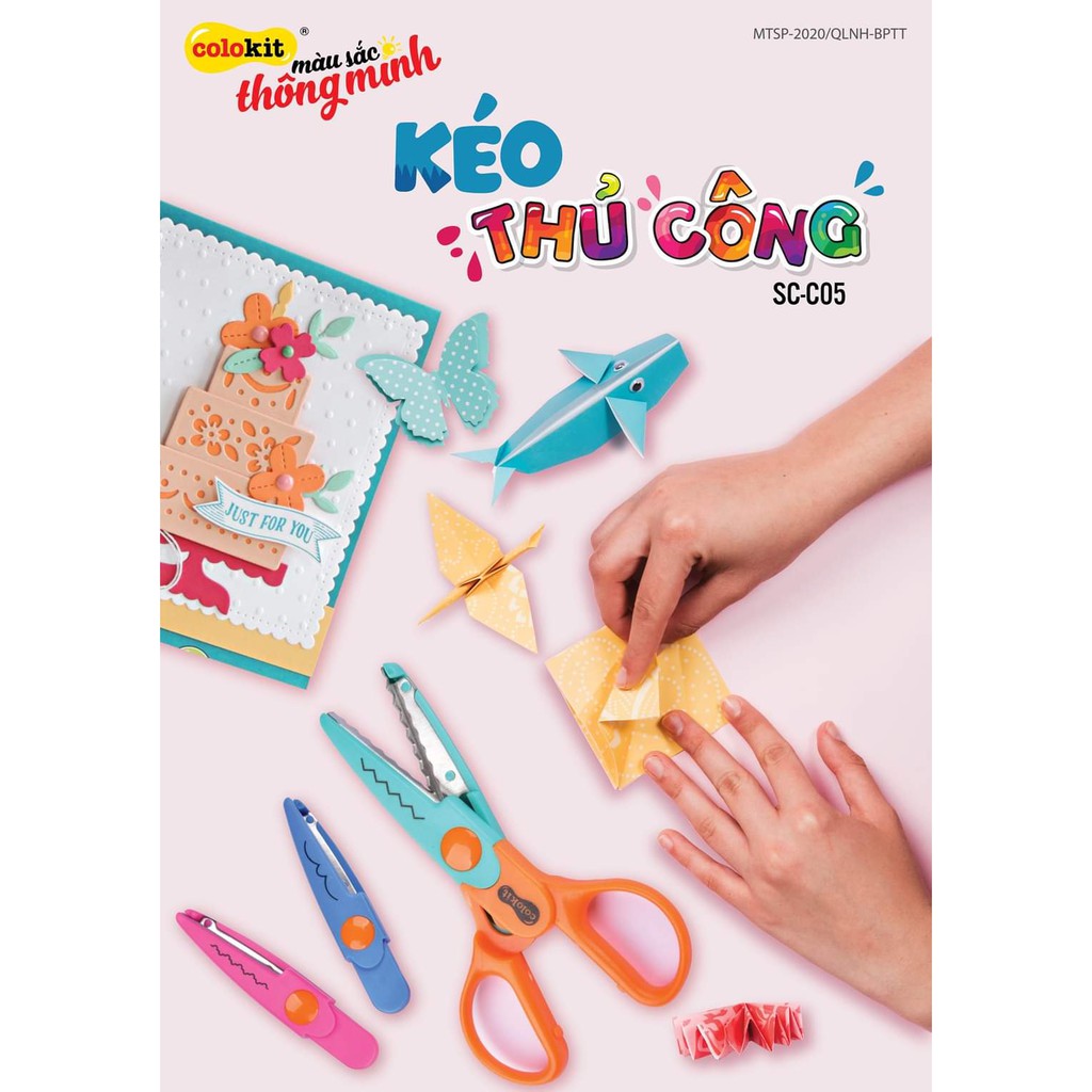 [Sản Phẩm Thế Hệ Mới] Kéo Thủ Công Colokit - Với 6 lưỡi kéo tạo hình sáng tạo (Bộ gồm 6 lưỡi)