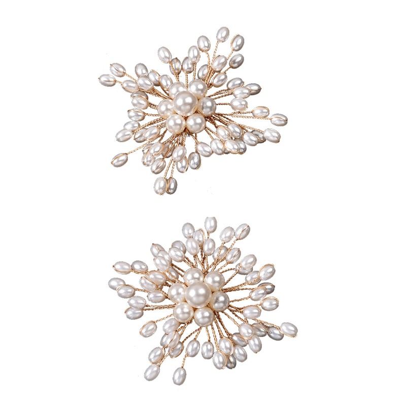 Set 2 Kẹp Giữ Giày Hình Hoa Đính Ngọc Trai Nhân Tạo Thời Trang