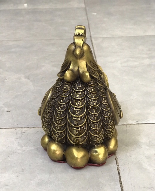 Gà Mái Lông Tiền Đẻ Trứng Vàng Vật Phẩm Phong Thủy Bằng đồng