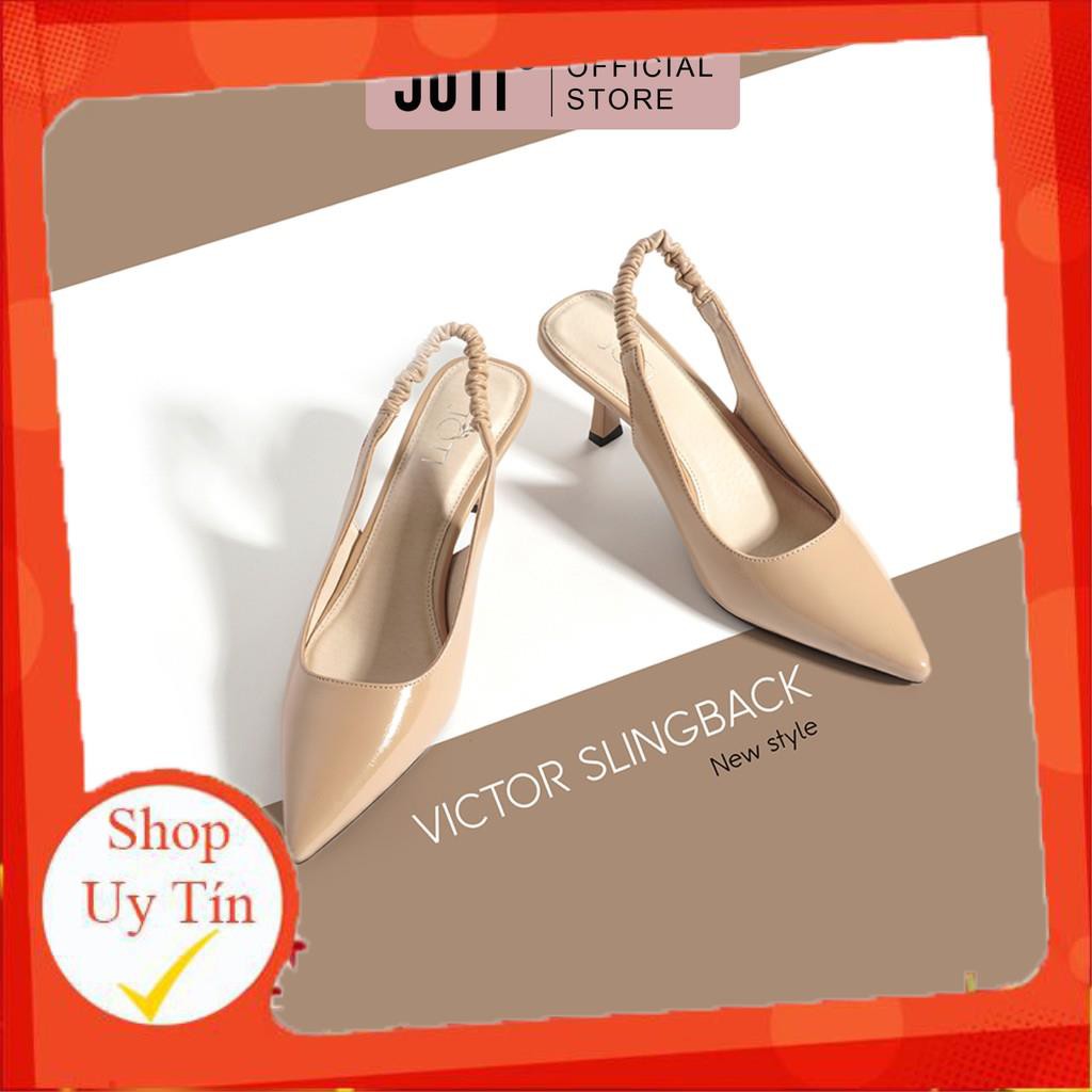 Giày Nữ Cao Cấp❤️ JOTI Giày Cao Gót Nữ Victor 3258VN5 2021 Mũi Nhọn Phối Quai Thun Đế Trụ 5cm . ❤️