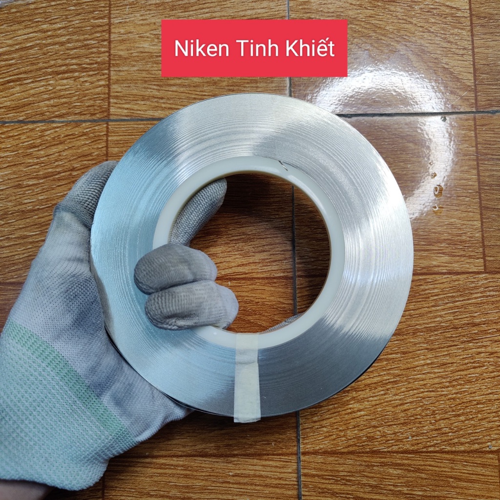 Niken tinh khiết (99,6%) N6 dùng hàn cell pin, đóng pin size 0.15x8mm