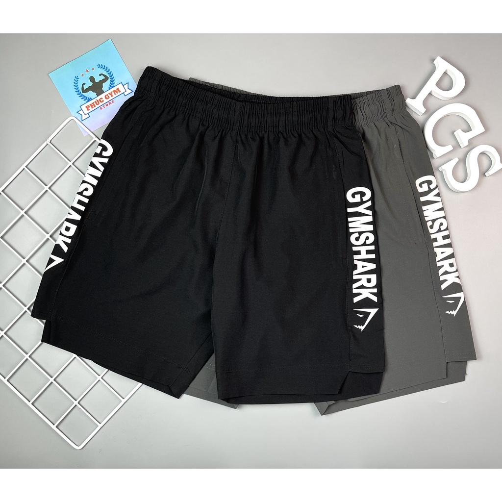 Quần Short Quần Đùi Gym Thể Thao Nam Gym Shark Vải Dù Pha Thoáng Nhẹ