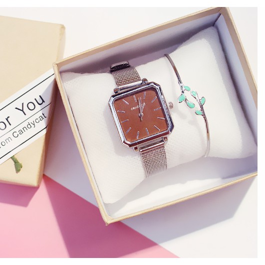 ĐỒNG HỒ NỮ DÂY KIM LOẠI CANDY CAT 350 VUÔNG THỜI TRANG SIÊU ĐẸP | BigBuy360 - bigbuy360.vn
