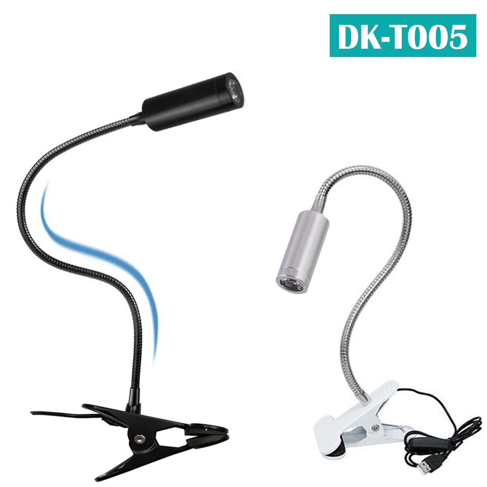 Đèn đọc sách đầu giường Led 3W, Nguồn USB 5V, Thân đèn Kim loại có đế kẹp đa năng