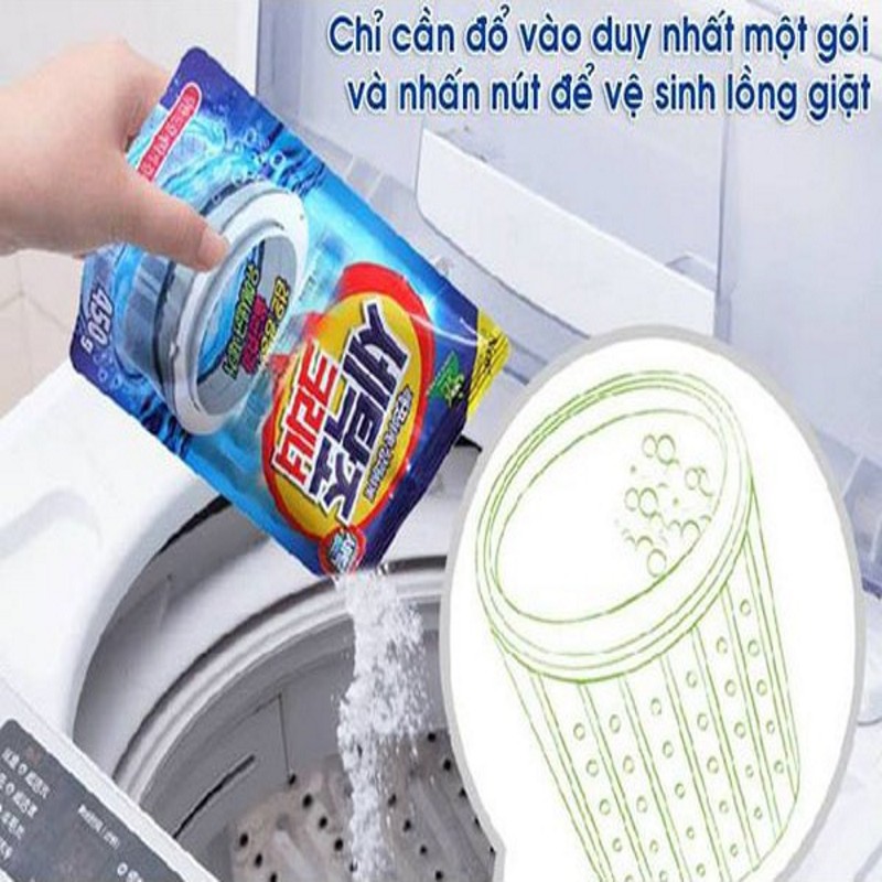 Tẩy lồng máy giặt SALE vệ sinh máy giặt Hàn Quốc 1 gói 450g - Vệ sinh lồng giặt, khử mùi hôi, thơm quần áo GD011-01