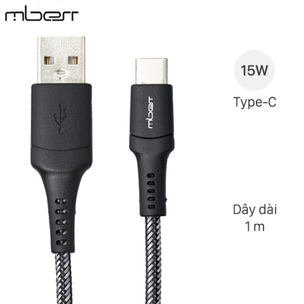 Cáp Type-C 1 m Mbest DS462T-WB Đen ( Like New )