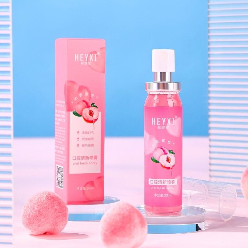Xịt thơm miệng  dạng chai Heyxi 20ML Vị Đào/ Bạc Hà