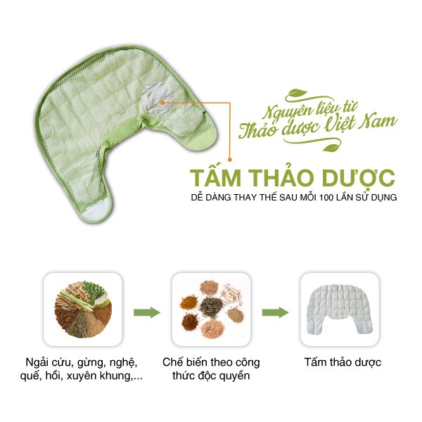 Tấm Thảo Dược Đai Chườm Vai Cắm Điện Hapaku