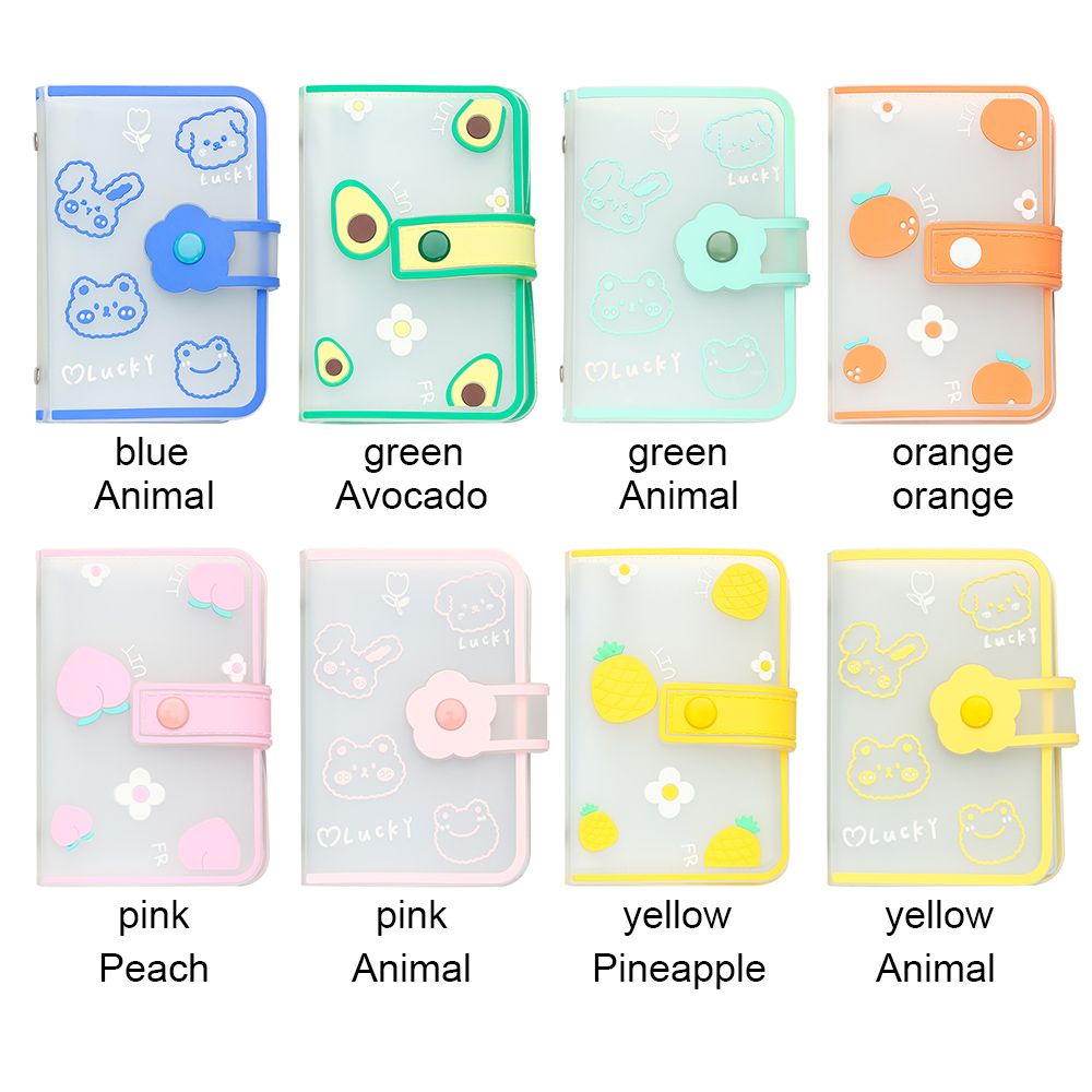 Album nhỏ có 20 ngăn túi đựng ảnh/ thẻ in hình trái cây nhiều màu tùy chọn