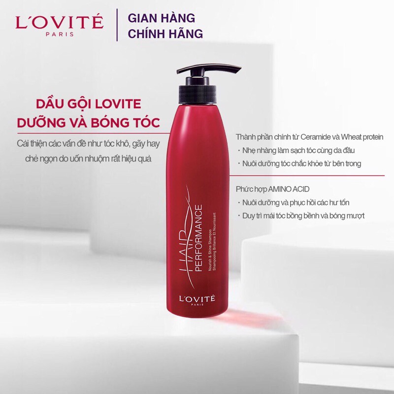 Dầu Gội Lovite Hair Performance Nourishing And Shine Shampoo Dưỡng Và Bóng Tóc 500ml