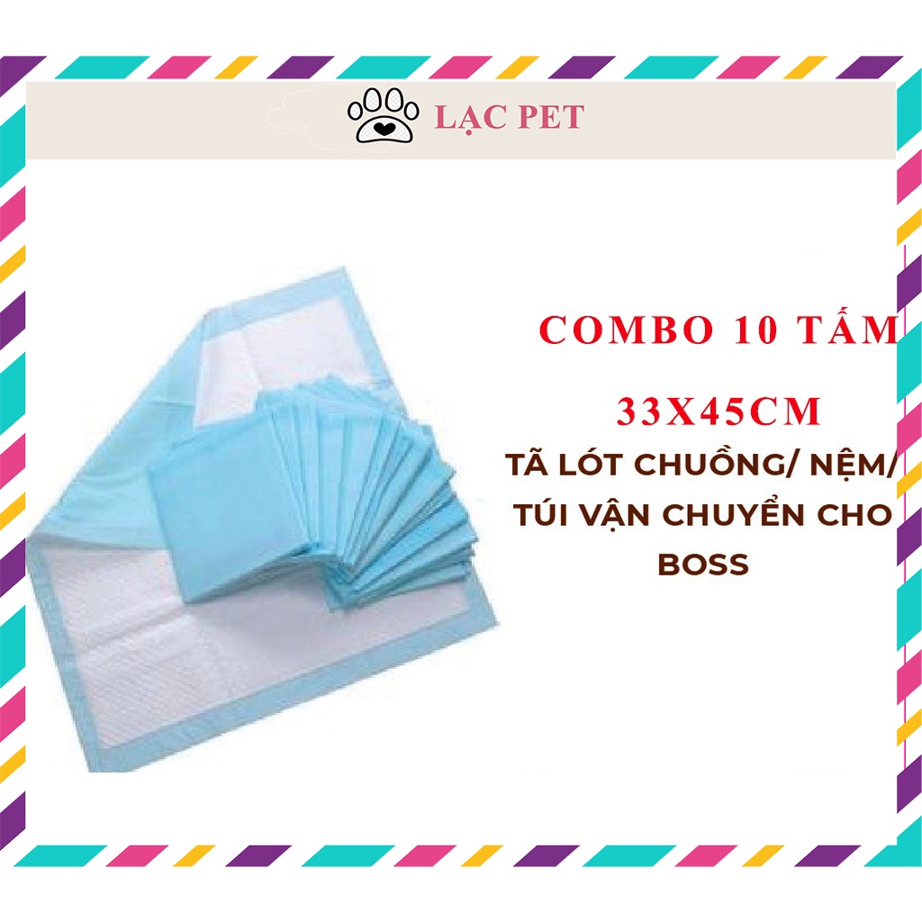 Combo 10 miếng S 33x45cm tã giấy lót khay vệ sinh nhỏ, lót chuồng chó, lót sàn xe