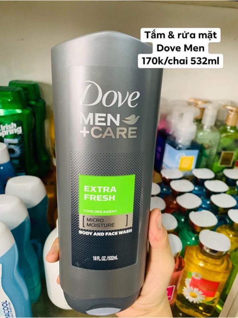 Sữa Tắm & Rửa Mặt Nam 2in1 Dove Men Extra Fresh +CARE 532 ml