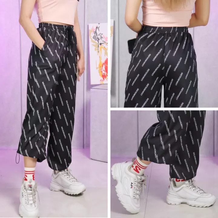 Quần jogger nữ LOOKUNSXLDID ESTINI Quần ống rộng dáng suông cạp chun chất Umi cực mát phong cách Hàn Quốc | WebRaoVat - webraovat.net.vn