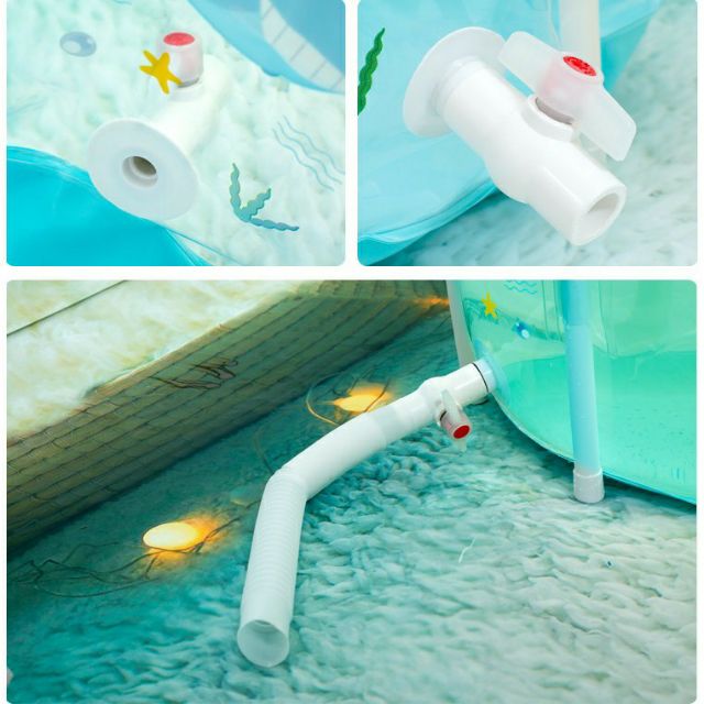 ( Nhiều quà tặng) Bể Bơi,  Hồ Bơi Spa Thành Cao Loại Lớn 80CM X 80CM - Tặng bơm tay, bóng , phao cổ.