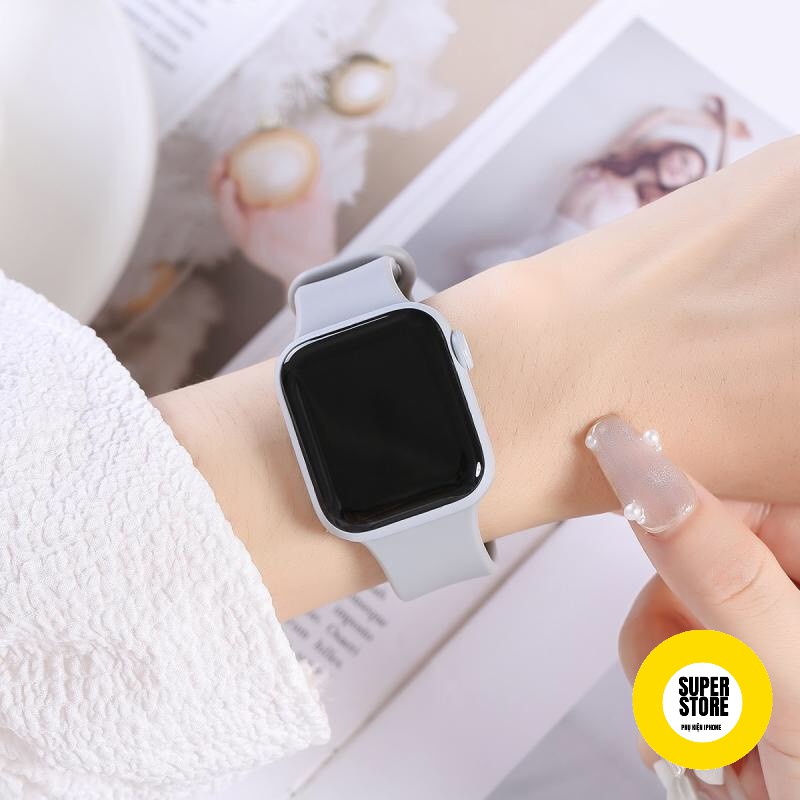 Dây đeo silicon dành cho đồng hồ thông minh Apple watch Series 7 6 SE 5 4 3 2 1 38mm 40mm 42mm 44mm