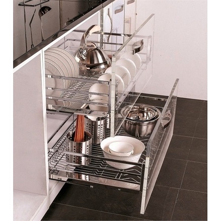 Giá xoong nồi Eurogold EP80B, inox 304, ray giảm chấn  - Thế giới bếp