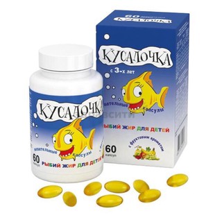 Dầu cá tuyết 60 viên nhai vị trái cây của Nga