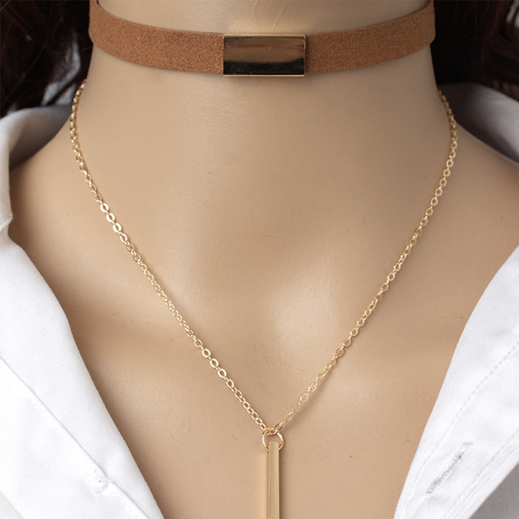 Choker thiết kế nhung phối dây hợp kim cực cá tính