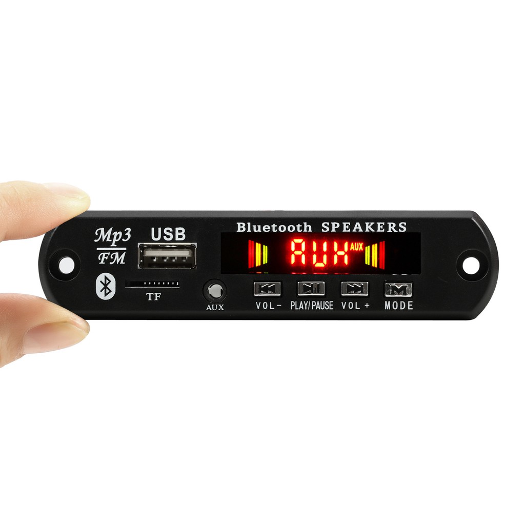 Mạch MP3 Bluetooth 5.0 FM 5V - 12V DC đèn màu có MIC đàm thoại