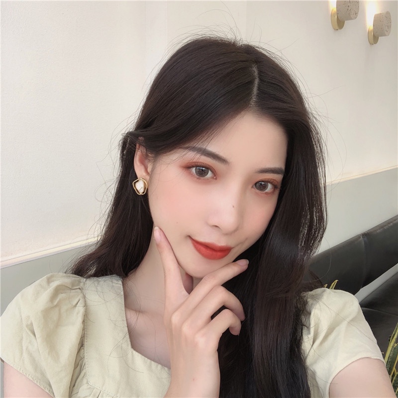 Khuyên tai kẹp không bấm lỗ chốt cố định K118 bằng hợp kim mạ vàng hình khối dáng ngắn Leous Accessories