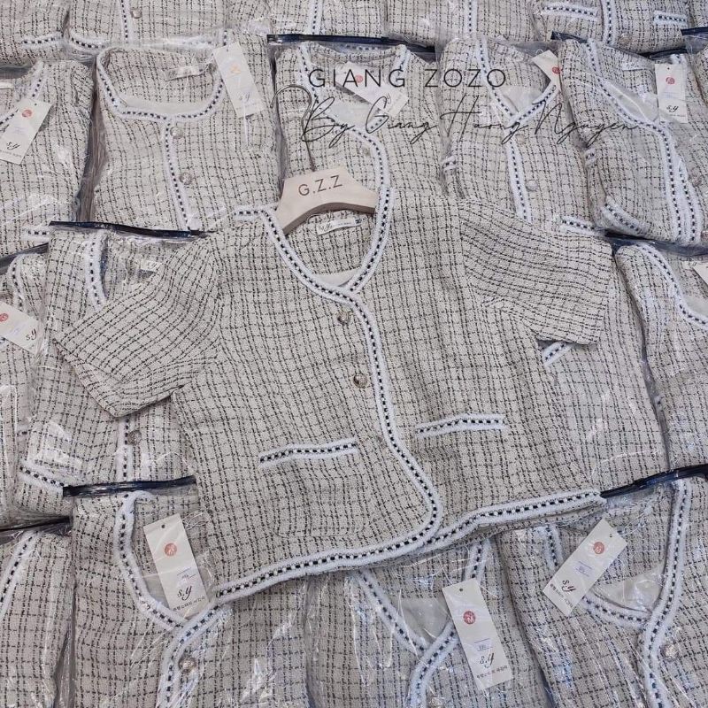 Áo khoác be dạ tweed siêu đẹp mê ly BCi