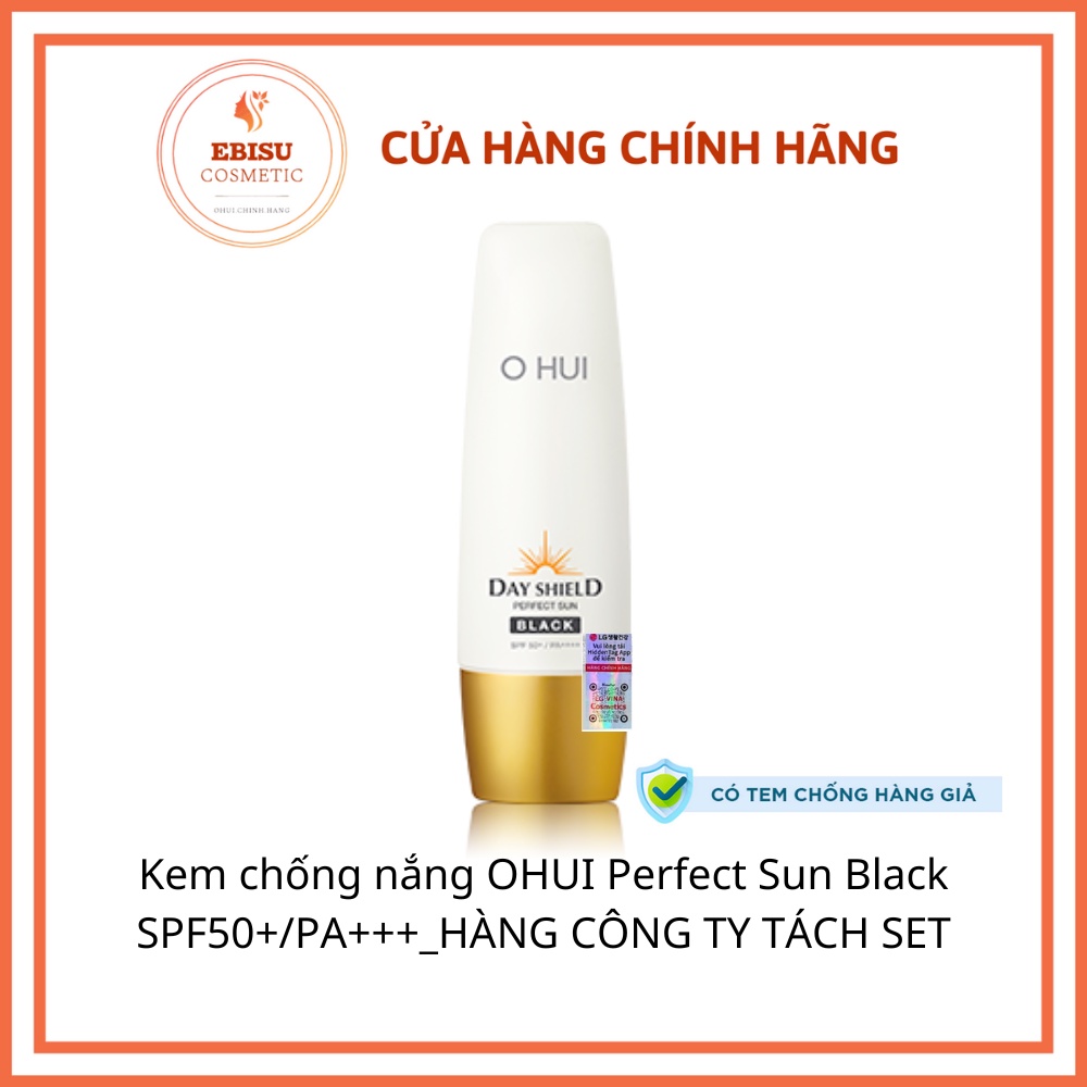 Kem chống nắng OHUI Perfect Sun Black SPF50+/PA+++_HÀNG CÔNG TY TÁCH SET