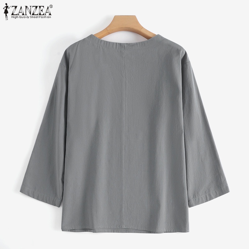 Zanzea Áo Cánh Nữ Tay 3 / 4 Trễ Vai Xẻ Tà Thời Trang