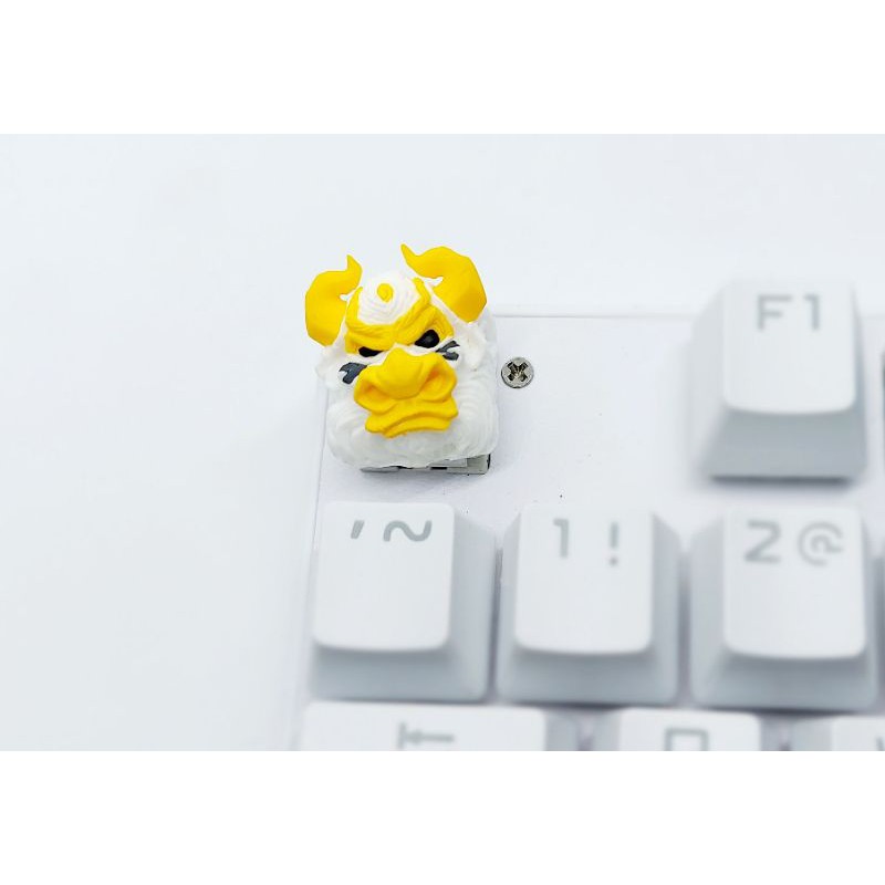 Keycap bò Bull Clone tone trắng vàng trang trí bàn phím cơ gaming