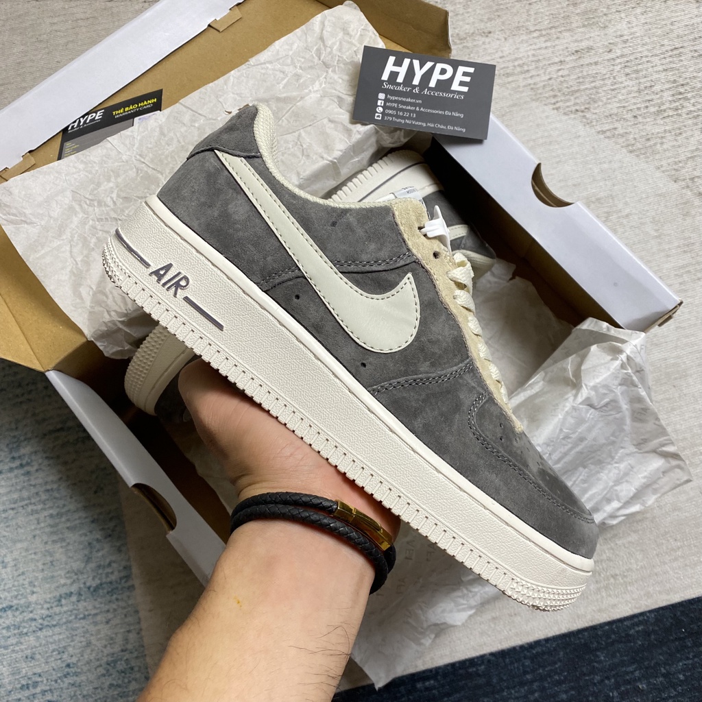 Giày Air Force 1 Low Suede Wolf Grey ( af1 cổ thấp Xám/Đen) - Hype Sneaker | Bản high Quality
