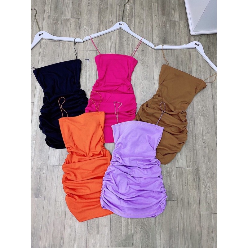 Đầm 2 dây nhúng sườn có nhiều màu - CAROTSHOP | BigBuy360 - bigbuy360.vn