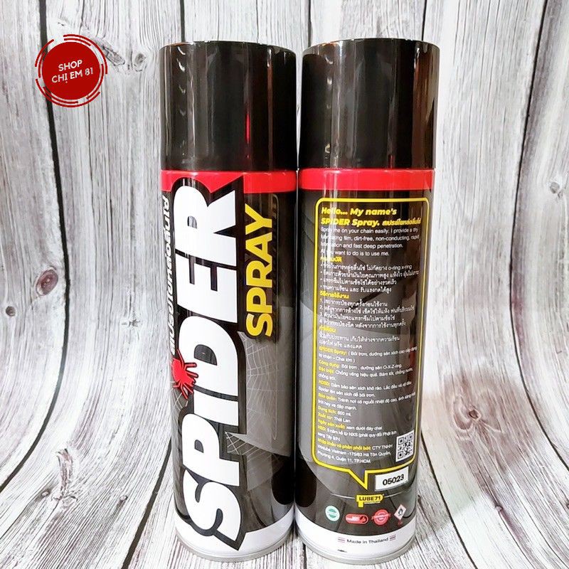 Chai xịt bôi trơn sên, dưỡng xích cao cấp dạng tơ nhện chống văng SPIDER SPRAY 600ml