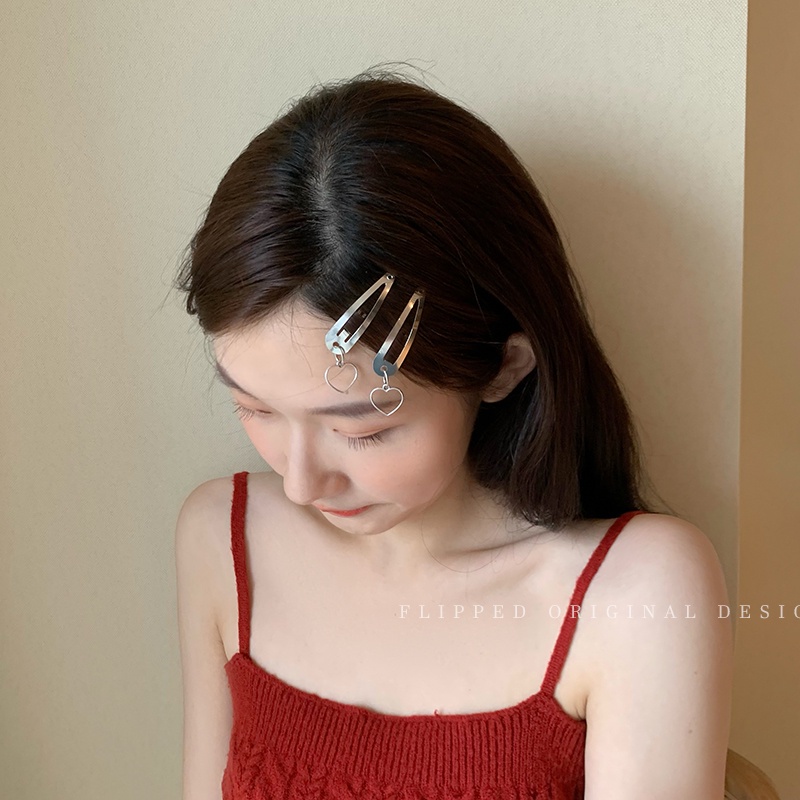 Kẹp tóc mạ bạc hình chữ thập đơn giản cá tính cho nữ