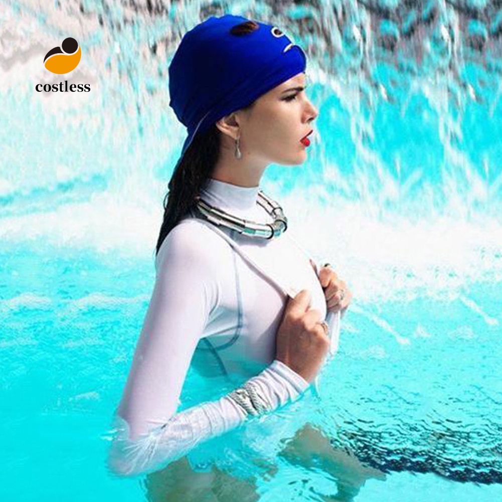 Mũ bơi trùm mặt cổ chống tia UV thoáng khí bảo vệ làn da tiện dụng