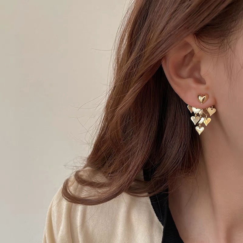 Khuyên Tai Kim Loại Hình Trái Tim Sang Trọng Cao Cấp 19A1439