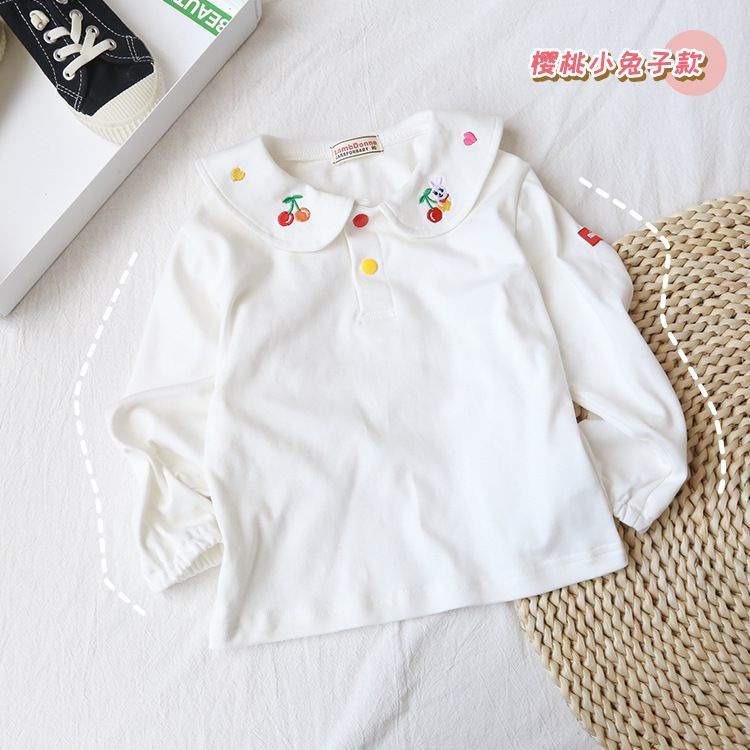 Áo Thun Cotton Tay Dài Thêu Họa Tiết Phong Cách Nhật Hàn Thời Trang Mùa Thu 2022 Dành Cho Bé Trai Gái