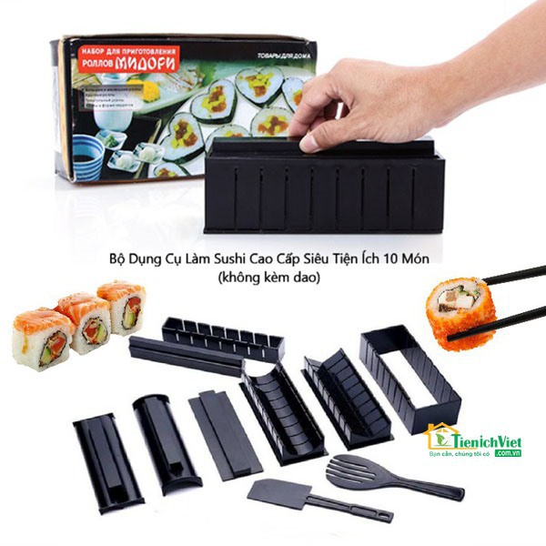 [FREESHIP] Bộ Dụng Cụ Làm Sushi 10 Món Chế Biến Món Sushi.