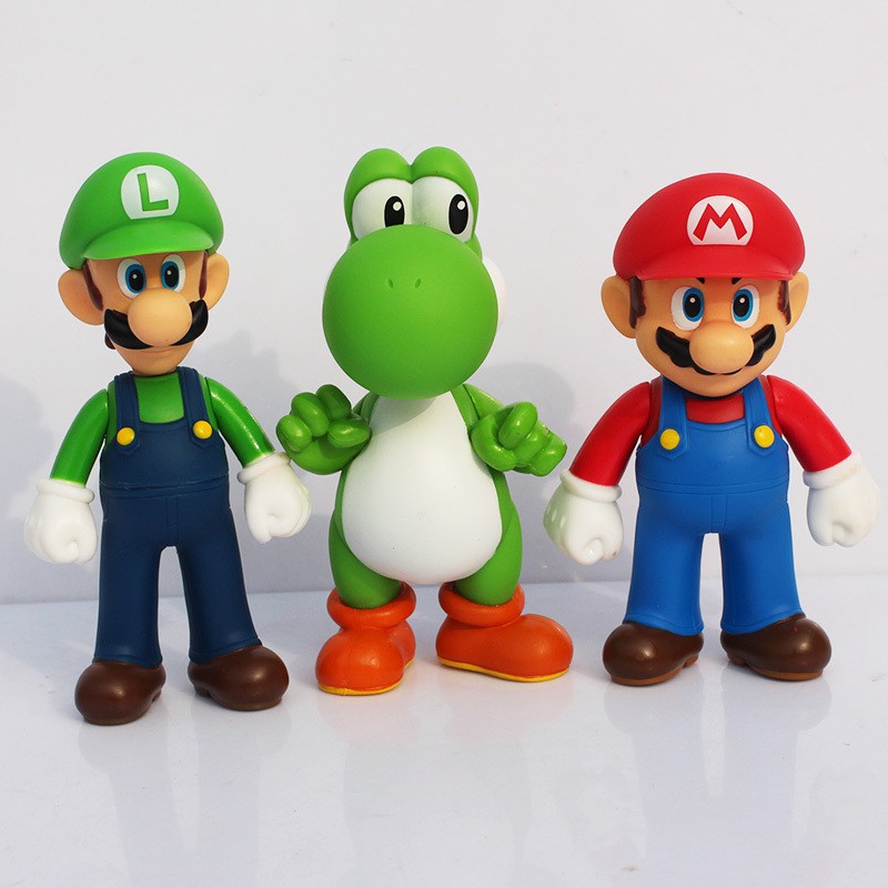 Bộ 3 Mô Hình Nhân Vật Game Super Mario Bằng Pvc 10cm