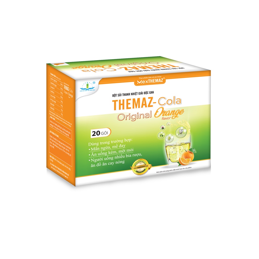 Bột sủi thanh nhiệt THEMAZ - Cola Original hộp 20 gói