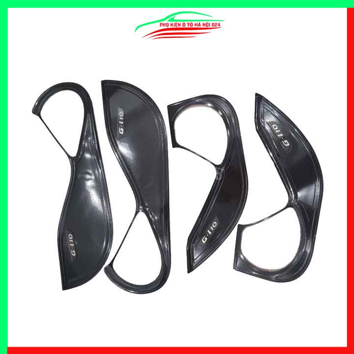Bộ ốp tapli Hyundai I10 2021-2022 vân Cacbon chống xước va đập khi mở cửa và làm đẹp xe