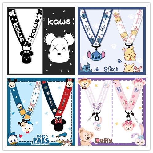 SANRIO Dây Đeo Thẻ Họa Tiết Hoạt Hình Dễ Thương Có Móc Khóa Tiện Lợi