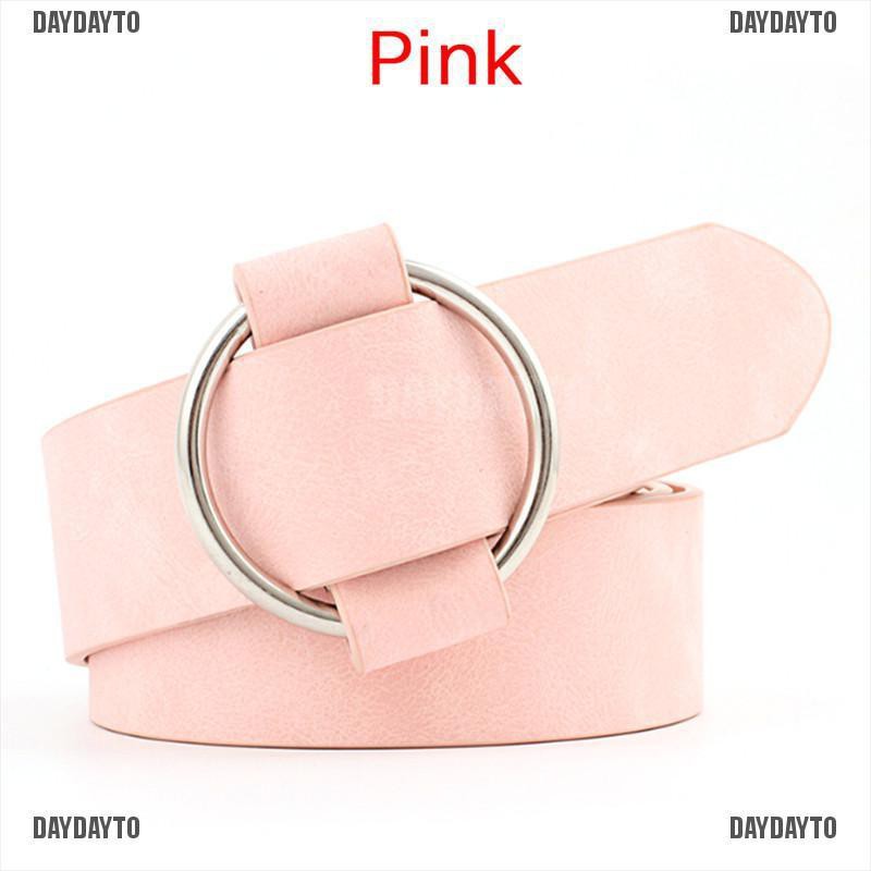 Thắt Lưng Da Khóa Tròn Kim Loại Phong Cách Boho Cổ Điển Cho Nữ