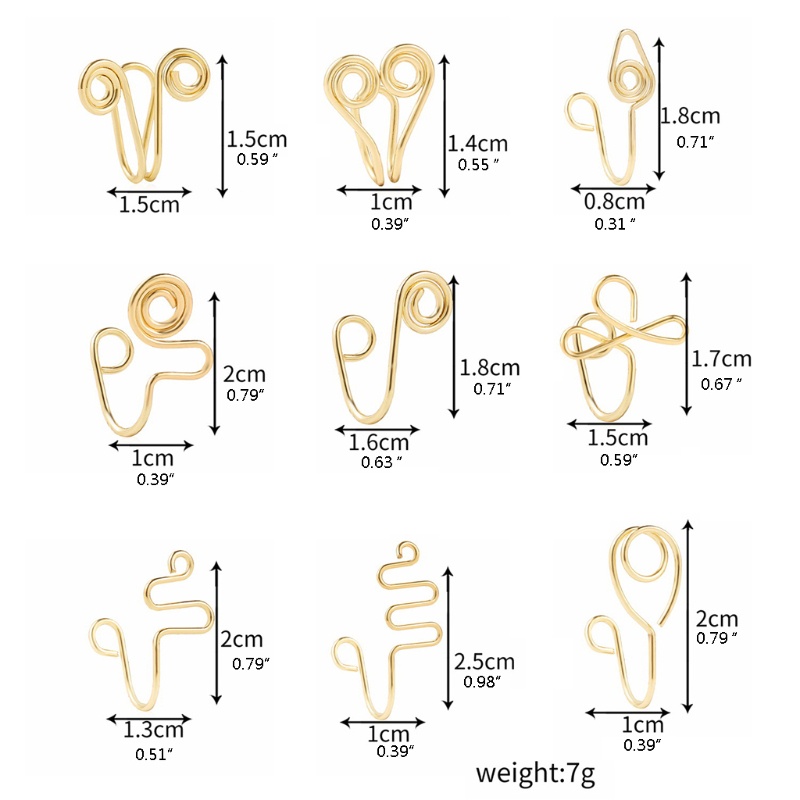 Set 9 Khuyên Mũi Giả Thời Trang Cho Nữ