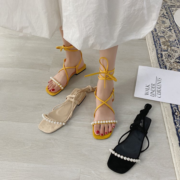 Xăng đan Đế Bệt Quai Đính Ngọc Trai Xinh Xắn Cho Nữ | BigBuy360 - bigbuy360.vn