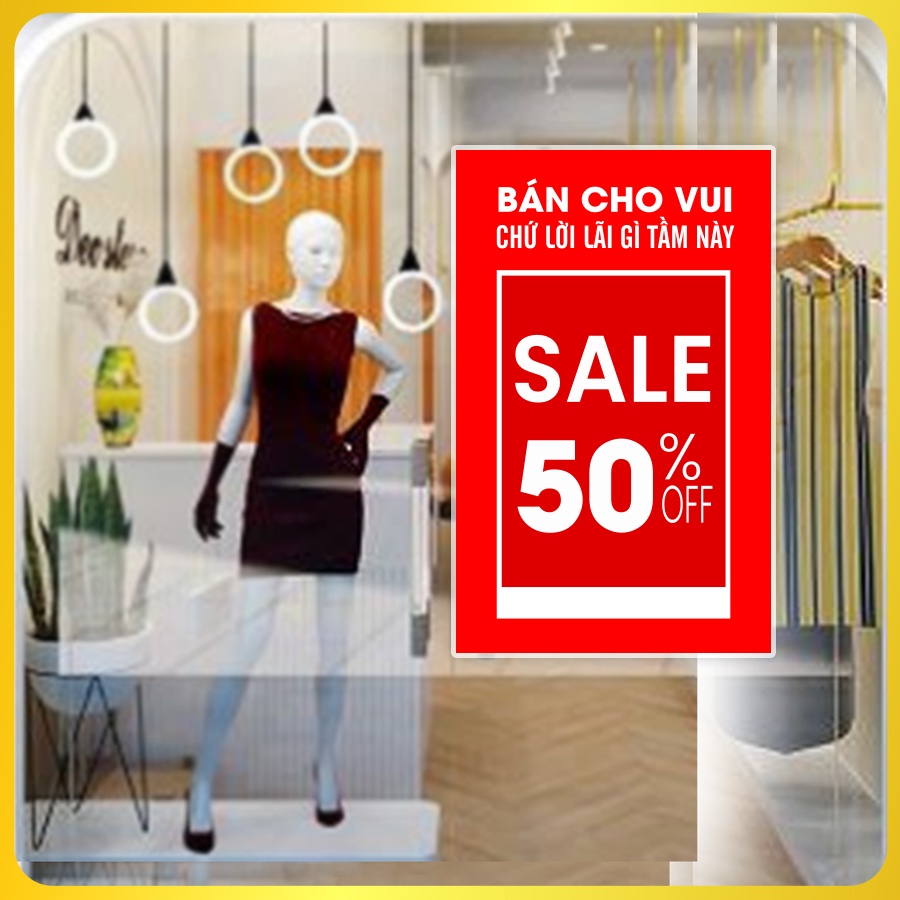 Biển Dán Quảng Cáo Chất Liệu Decal Có Keo Sẵn - Biển Quảng Cáo in Theo Yêu Cầu Kích Thước 50  * 50Cm