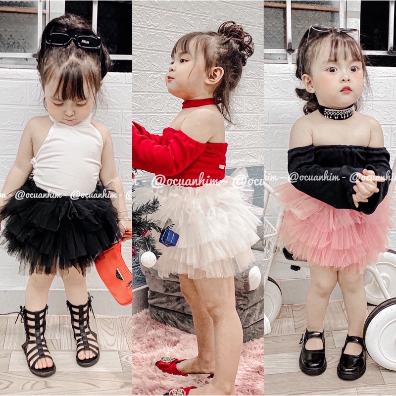 Chân váy tutu 4 tầng siêu xinh cho bé