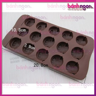 Khuôn silicon 15 mặt heo biểu cảm