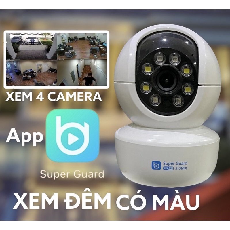 Camera Wifi Super Guard 3.0MP siêu nét, góc rộng đàm thoại 2 chiều, ban đêm có màu