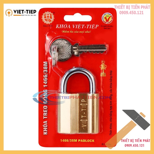 FREESHIP 99K TOÀN QUỐC_Ổ Khóa Cửa VIỆT TIỆP Treo Đồng Thau 40mm No.1466/38m Cao Cấp (Chính Hãng)