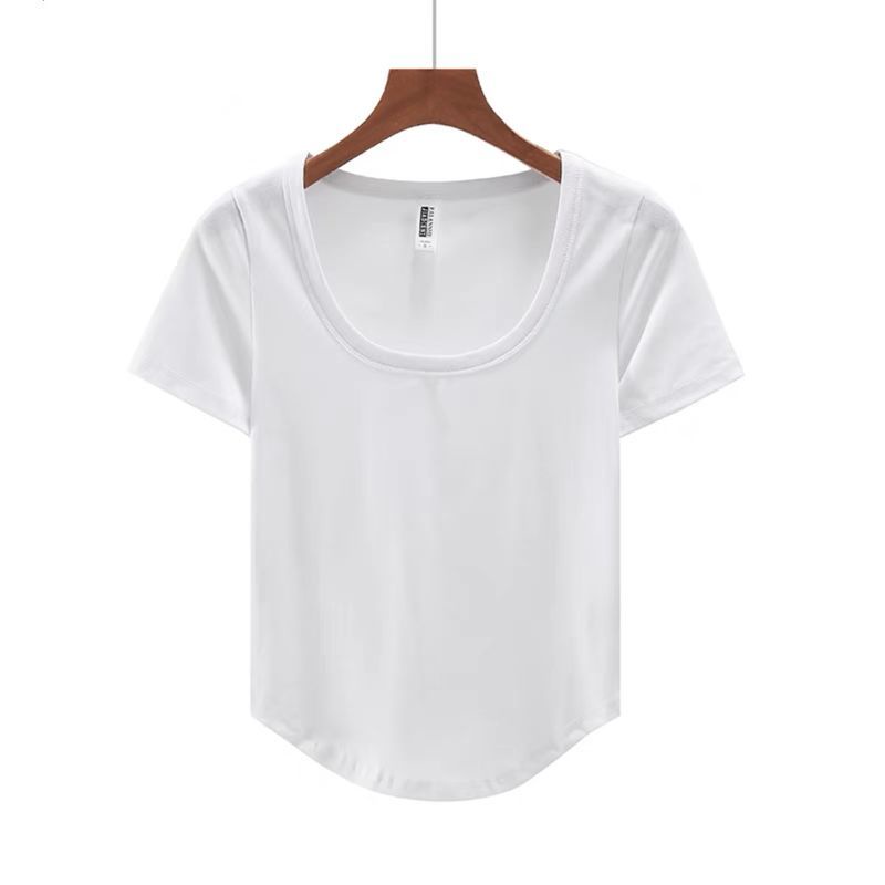 Áo thun JSC ngắn tay ôm dáng phong cách cổ điển Mỹ cho nữ